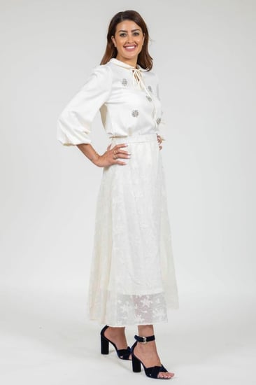 تنورة ناعم طويلة