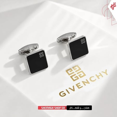 كبكبك ماركة جيفنشي لون أسود و فضي بتصميم مربع فخم