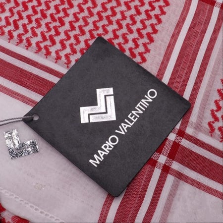 شماغ ماريو فالنتينو كلاسيك ختم فضي لشعار فالنتينو - متجر شماغ شوب