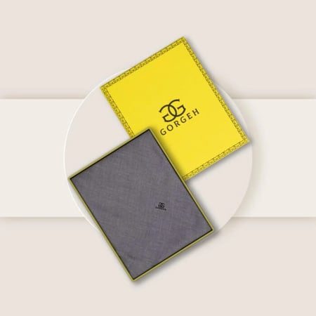 شال كشميري سادة لون فضي ماركة جورجيه-خامه فاخرة