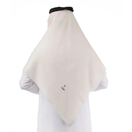شال كشميري سادة أبيض ماركة ملكي خاص تصميم فاخر وأنيق للرجال