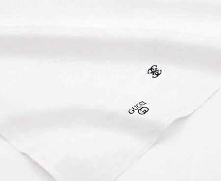 شماغ قوتشي ابيض عالي الجودة بخامة قطنية و اطراف متساية - متجر شماغ شوب