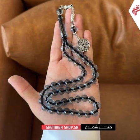 سبحة بكلايت سماوية شفافة بخرز دائري وتصميم عصري ملكي من متجر شماغ