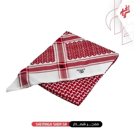 شماغ قوتشي احمر غامق 2026