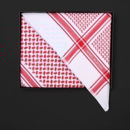 شماغ ماريو فالنتينو سيلفر SVSR1 -  بنقوش فاخرة ولون زاهي