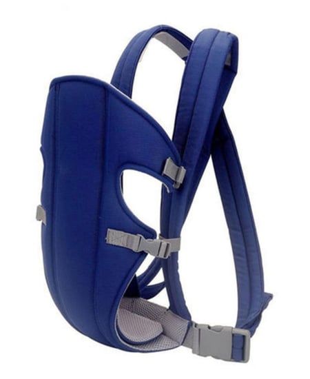 حامل أطفال قابل للتعديل مع دعم مريح وحزام - أزرق