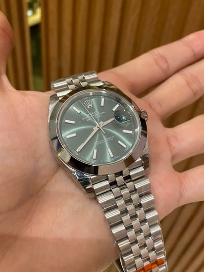 ساعة رولكس ديت جست الاخضر كوبي سويس