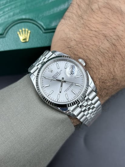 ساعة رولكس ديت جست ابيض كوبي سويس