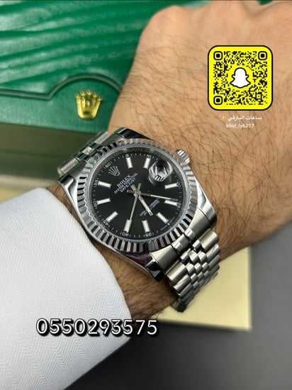 ساعة رولكس ديت جست أسود هاي كوالتي