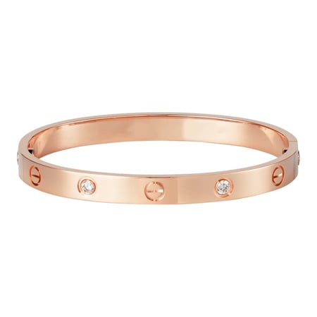 سوار لوف مطلي بالذهب الوردي مزين باحجار الراين النمساوي مستوحى من كارتير - لون ذهبي روز (روز قولد)