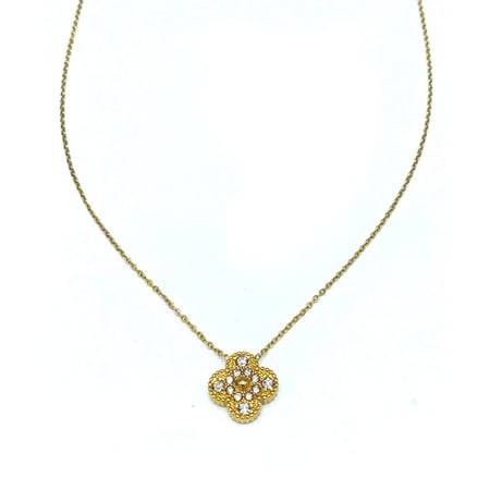 سلسال كليف وردة وجهين وجه زيركون و وجه ابيض