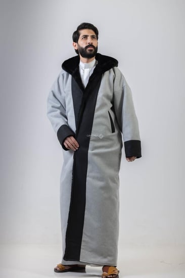 فروة جولد سادة مقلم فضي