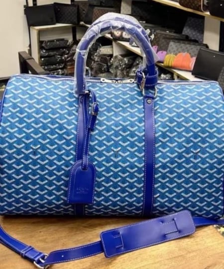 Goyard Croisiere 50 Black Leather Duffle Travel Carry On Vacation Weekend Bag