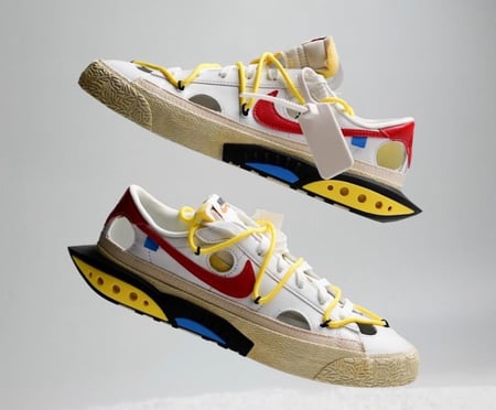 BLAZER LOW "OFF-WHITE - UNIVERSITY RED