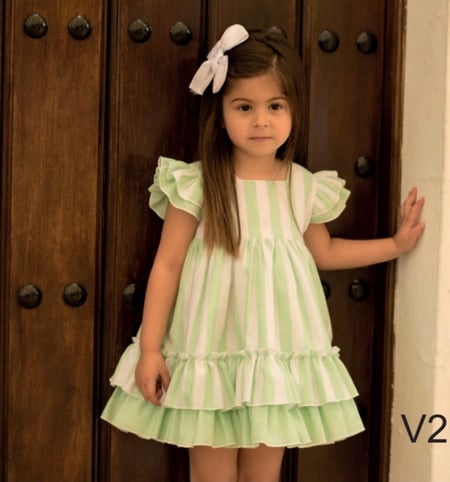 فستان قطن مخطط - فساتين بنات - ازياء اطفال - بيكابو