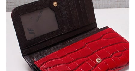 محفظة كروس | جلد تمساح احمر