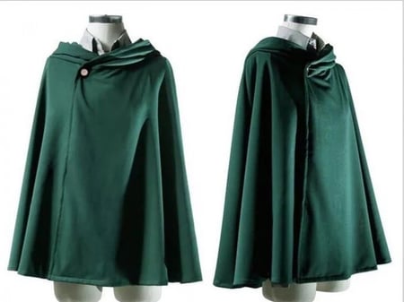 زي طويل وريداء فيلق الكشافه من انمي هجوم العمالقه مع قبعة رأس