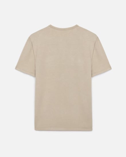 تي شيرت نسائي من القطن باللون البيج
