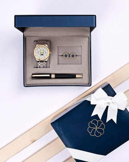 طقم رجالي من ساعة وكبك وقلم
