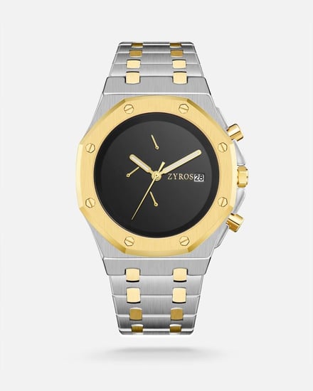 طقم هدية رجالي مميز بلون فضي وذهبي