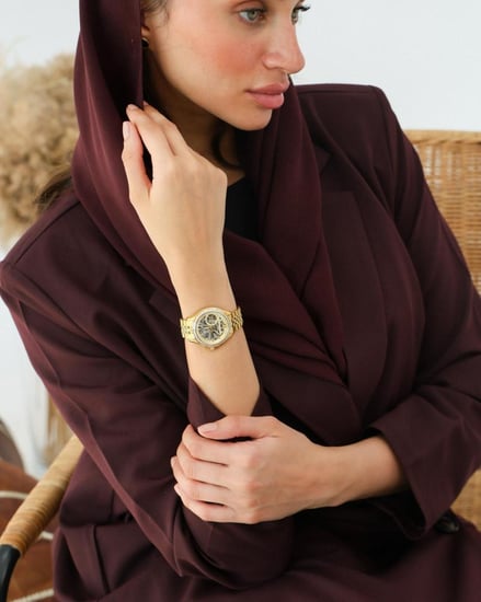 ساعة نسائية اوتوماتيك بلون ذهبي