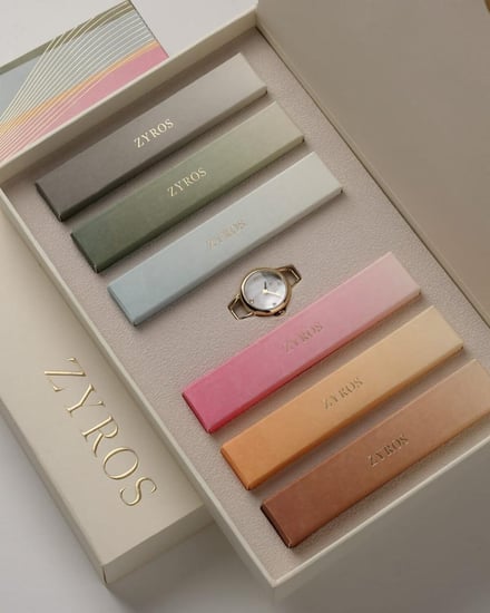 بوكس ساعة قصة النسائية بلون ذهبي