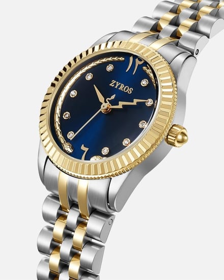 ساعة غزال النسائية ستيل فاخرة بلون ذهبي وفضي