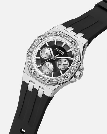 ساعة نسائية بسير ربل بلون أسود