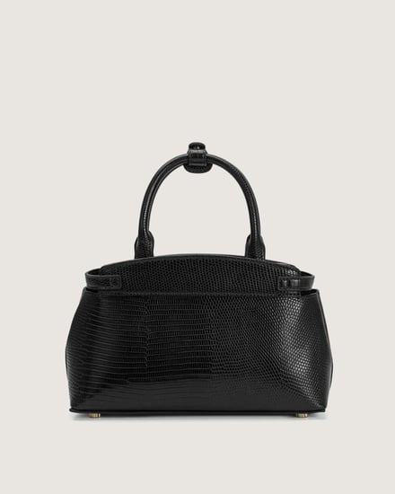 شنطة نسائية من الجلد الفاخر بلون أسود