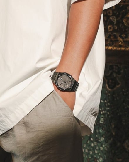 ساعة رجالية ستيل بلون رصاصي