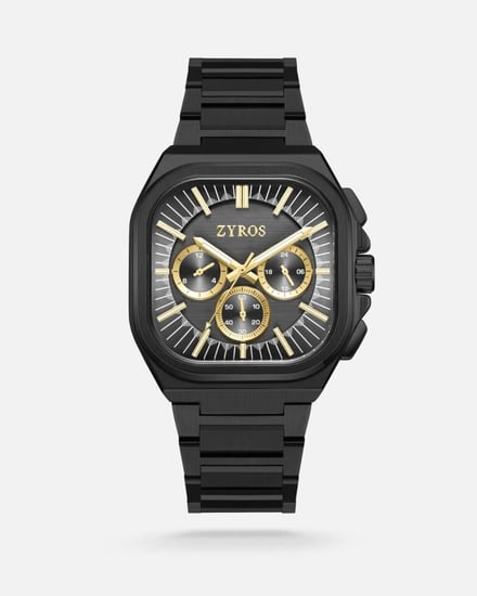 ساعة أركان الرجالية بميناء مربع بلون أسود