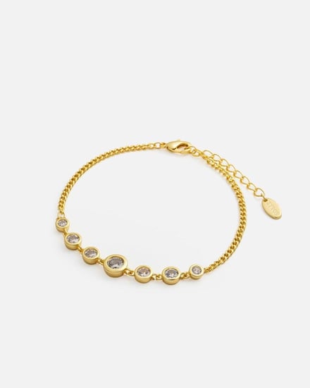 طقم نسائي أساور وساعة جلد بلون بني