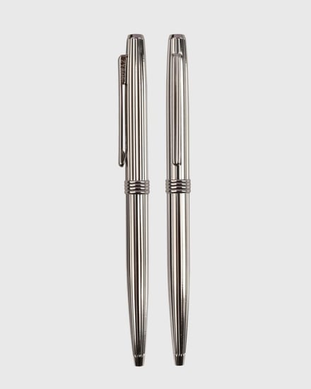 طقم هدية رجالي ملكي بلون فضي