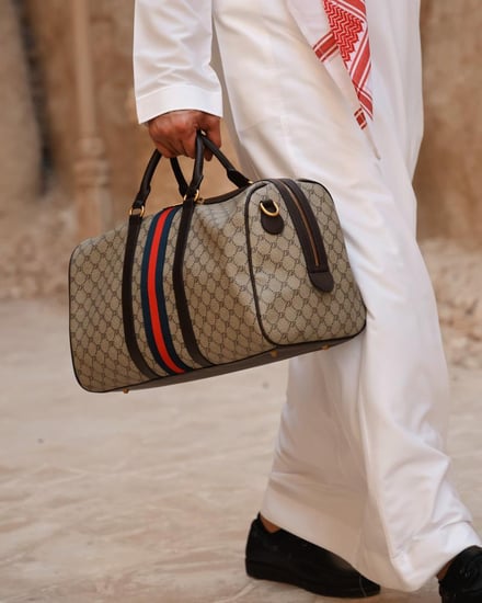 ‎ طقم شنطتين تناسب الجنسين من الجلد بلون بني