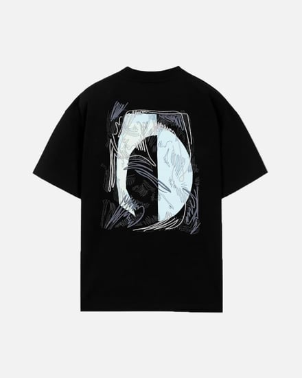 تي شيرت رجالي من القطن باللون الأسود