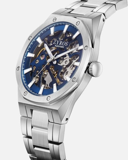 ساعة رجالية اتوماتيك بلون فضي