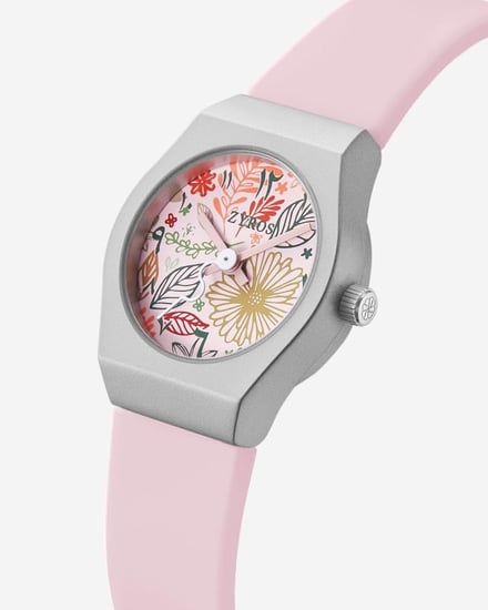 ساعة للأطفال بسير ربل بلون وردي