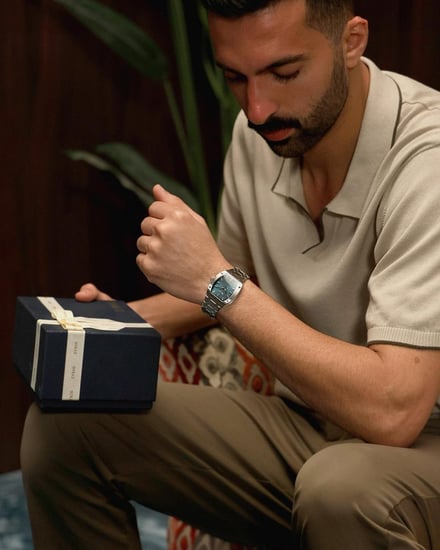 ساعة ستيل كرافت الرجالية بلون فضي