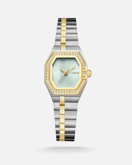 طقم نسائي أنيق باللون الفضي والذهبي