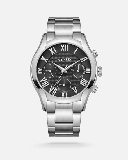 ساعة رجالية عملية من الستيل بلون فضي