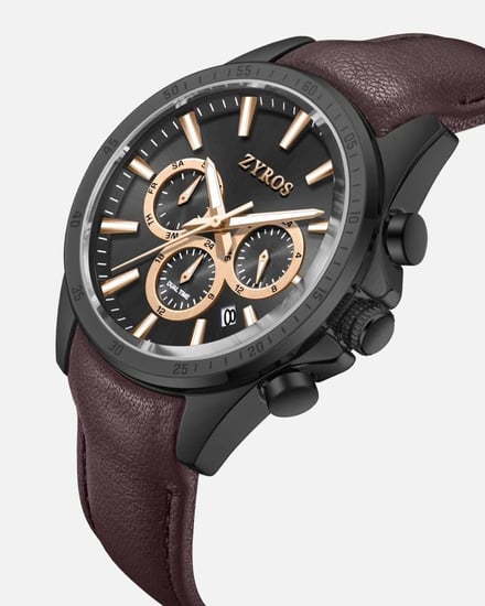 ساعة ذوق الرجالية بلون بني