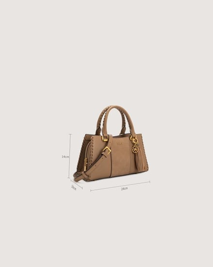 شنطة نسائية من الجلد بلون بني