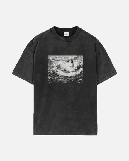 تي شيرت رجالي من القطن باللون الرمادي