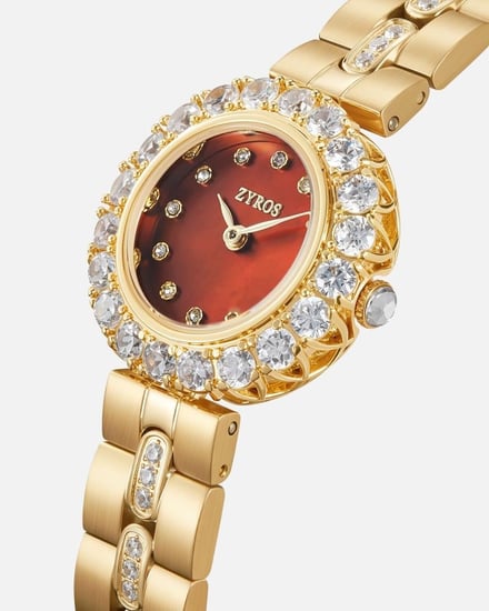 ساعة آسر النسائية بسير باللون الذهبي