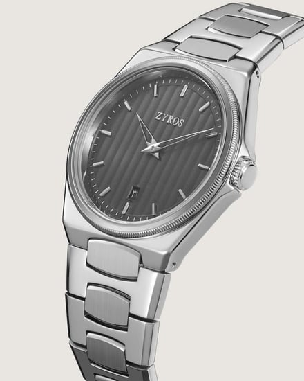 ساعة القمر الرجالية ستيل بلون فضي