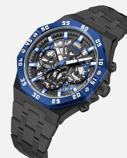 ساعة راقي الرجالية راقية بسير بلون أسود