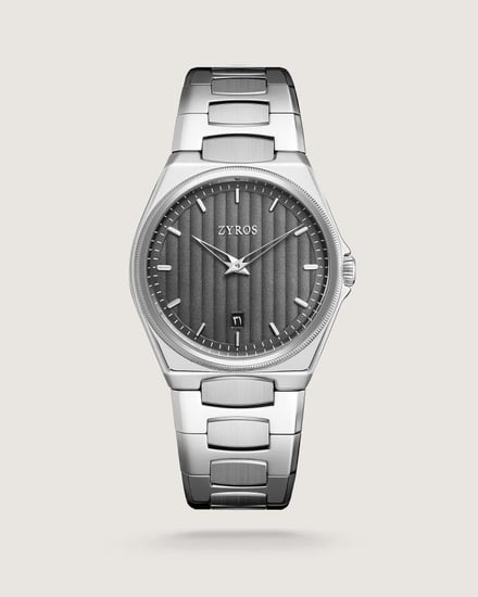 ساعة القمر الرجالية ستيل بلون فضي