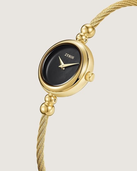 ساعة زهر النسائية باللون الذهبي