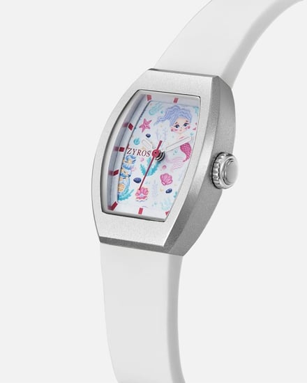 ساعة أطفال بسير ربل بلون أبيض