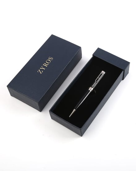 قلم رجالي أنيق بلون أسود وفضي